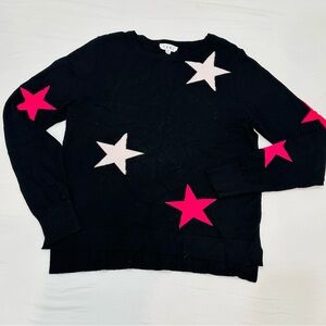 THML Black Sweater with Pink and White Stars